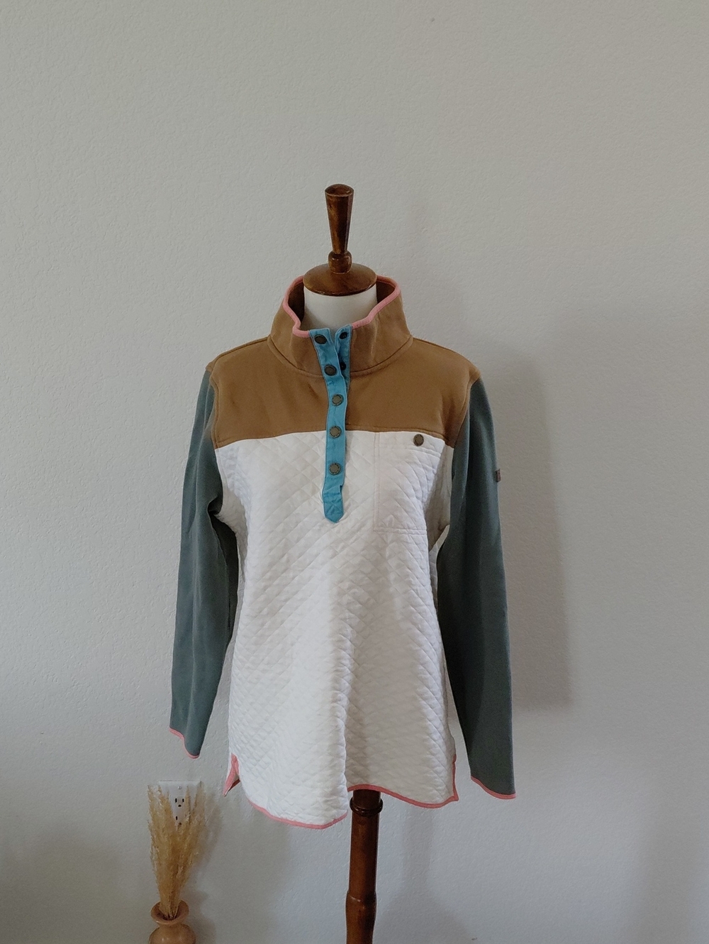 L.L. Bean Quilted Mockneck Pullover